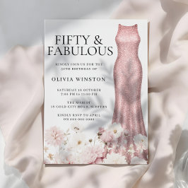 Convites Esfregaço de Rosa Dourado de Esfregaço Floral 50º 