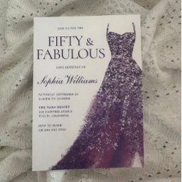 Convites Esfregaço roxo - 50ª Festa de aniversário