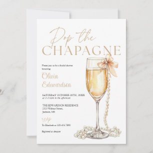 Convites Esgote o Champanhe Elegante Chá de Noiva