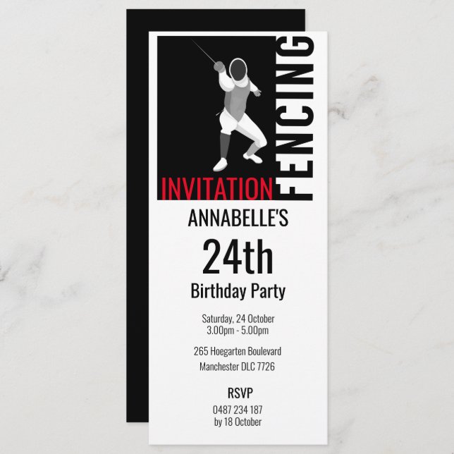 Convites Esgrima (Frente/Verso)