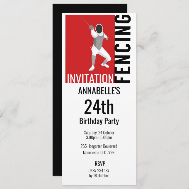 Convites Esgrima (Frente/Verso)