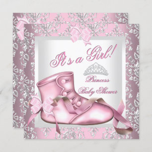 Convites Esmagadora Chá de fraldas Princesa Menina Rosa Dam