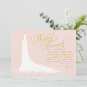 Convites Esmagamento Elegante e Dourado Bridal Brunch