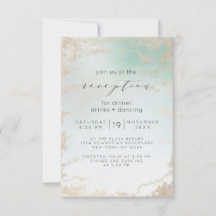 Convites Esmalte com Degradê Aquático e Brilho Dourado Cong