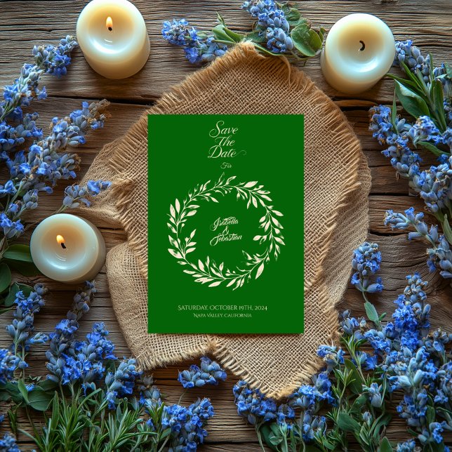 Convites Esmeralda Verde & Círculo de Champanhe, Salve a Da (Criador carregado)