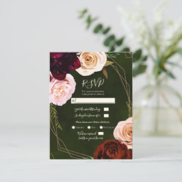 Convites Esmeralda Verde Dourado Moderno Escuro Floral Casa