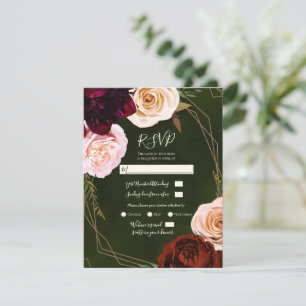 Convites Esmeralda Verde Dourado Moderno Escuro Floral Casa
