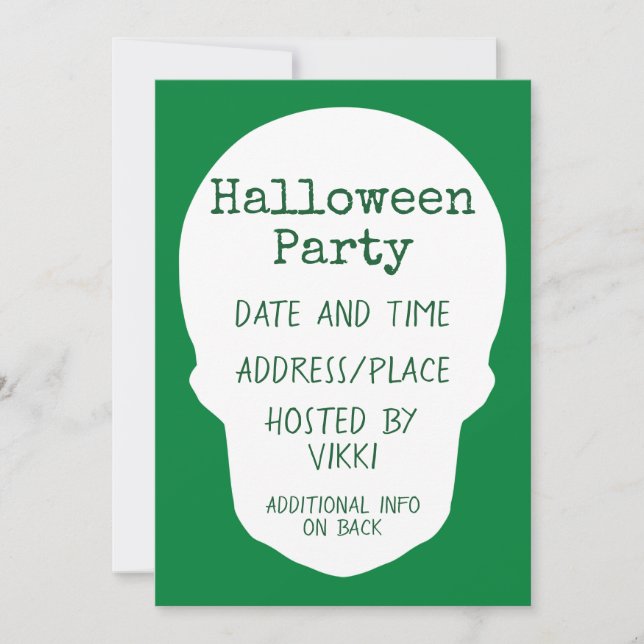 Convites Esmeralda Verde esvaziada de silhueta (Frente)