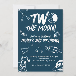 Convites Espaço Exterior Dois o segundo aniversário da Lua