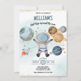 Convites Espaço Exterior Primeira Viagem Em Torno Do Sol An