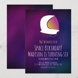 Convites Espaço Gradiente Galáxia Aniversário 