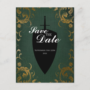 Convites Espada Medieval Elegante Jogo de Mesa Salve a Data