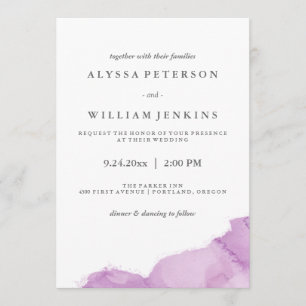 Convites Espalhamento de Aquarela Moderna e Roxa Minimalist