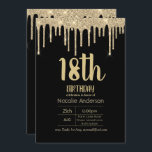 Convites Espalhando Tipografia Glitter 18th Girls Modern<br><div class="desc">O brilho moderno e a tipografia de tendências tiveram o tema 18º convites de aniversário para meninas. Para suprimentos de parte correspondentes e edições personalizadas,  entre em contato com o Designer LeahG.</div>