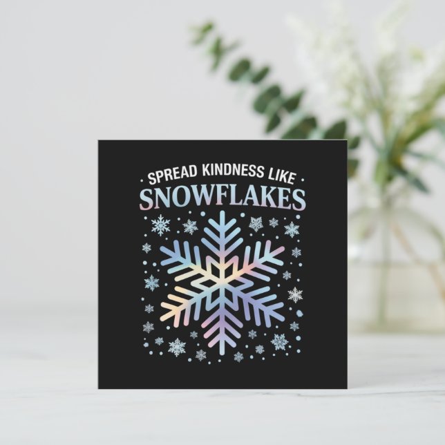 Convites Espalhe Bondade Como Flocos de Neve Natal Professo (Em pé/Frente)