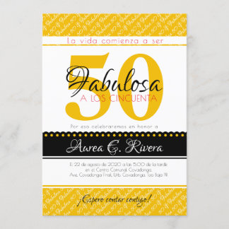 Convites Espanhol 50 e amarelo fabuloso / Fabulosa amarillo