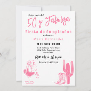 Convites Espanhol 50 y Fabulosa Western Fiesta 50.º Anivers