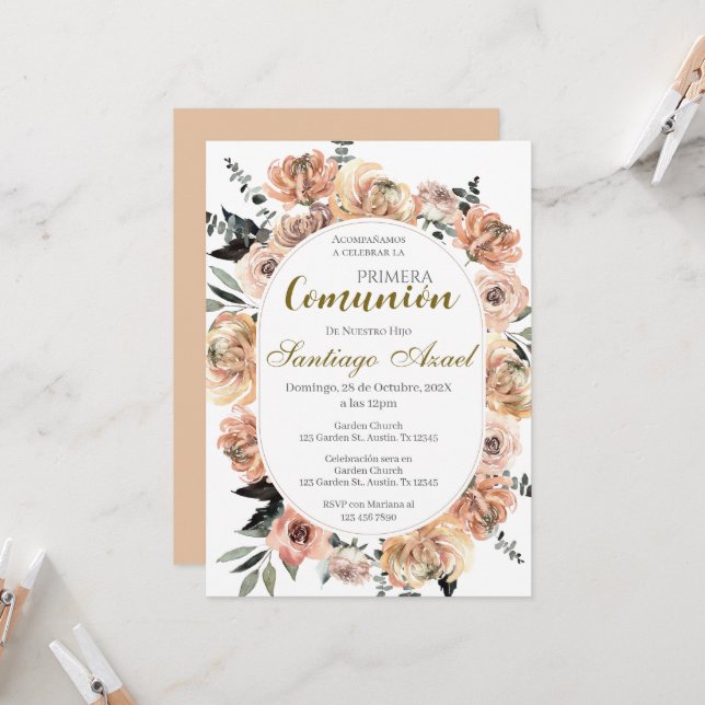 Convites Espanhol da Primeira Comunhão (Frente/Verso In Situ)