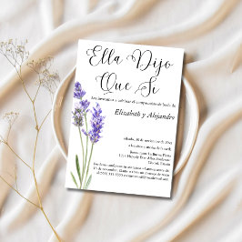 Convites Espanhol Ela Disse Sim Festa de noivado De Casamen