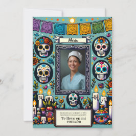 Convites Espanhol Nossa Senhora de Guadalupe Prayer skull I