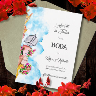 Convites Espanhol San Miguel de Allende Salve a Data