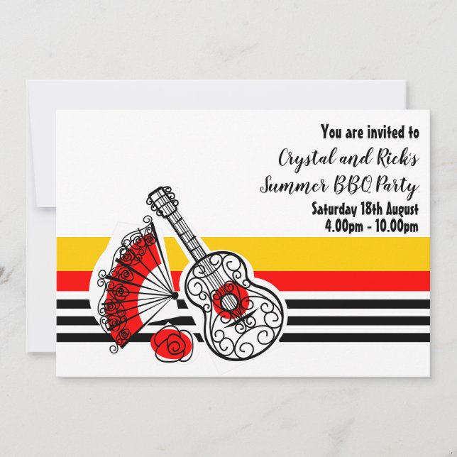 Convites Espanhol Souvenirs Classic Stripe horizontal (Frente)