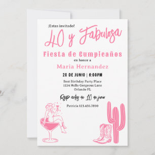 Convites Espanhola 40 e Fabulosa Festa de Aniversário Weste