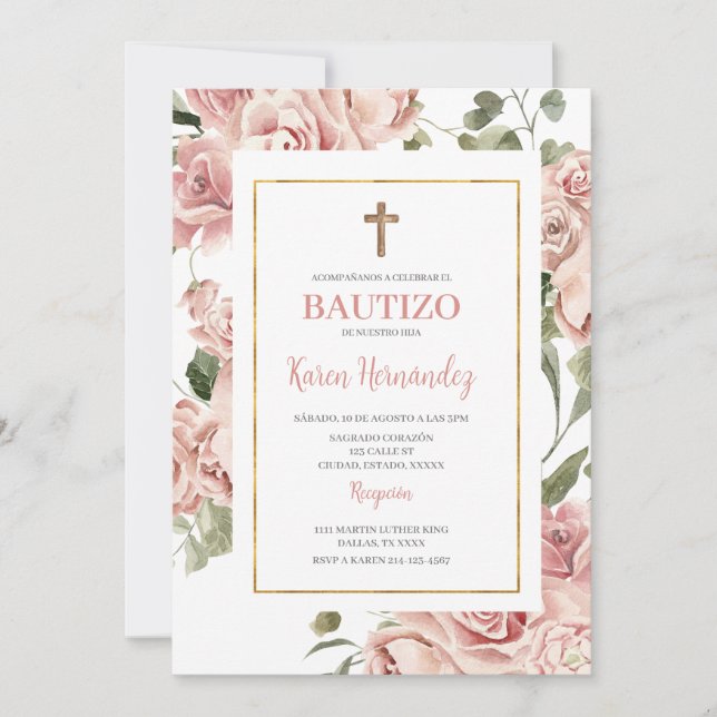 Convites Espanhola de Batismo (Frente)