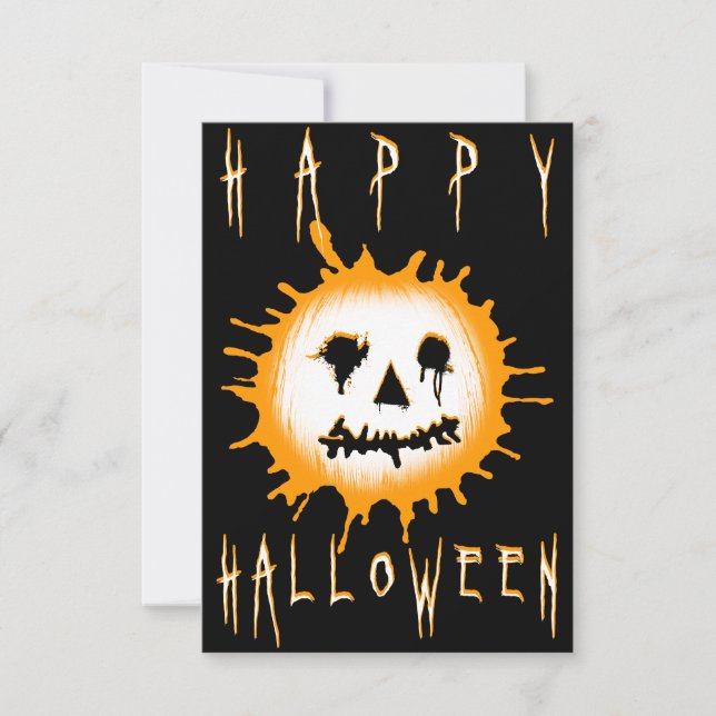 Convites espantalho de halloween feliz (Frente)