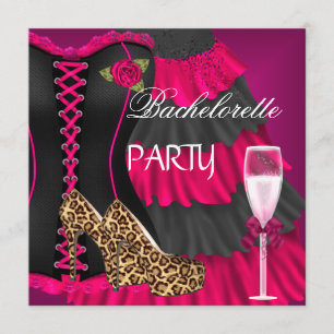 Convites Espartilho de festa de solteira preto sapatos de v