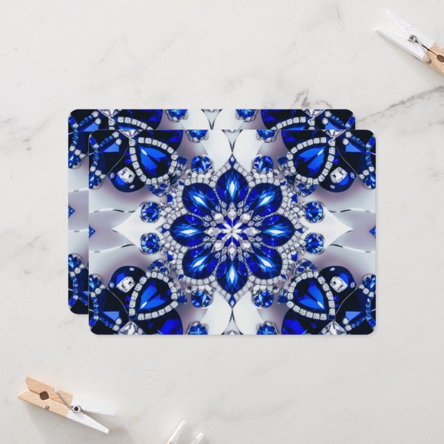 Convites especiais com Design branco azul (Frente/Verso In Situ)