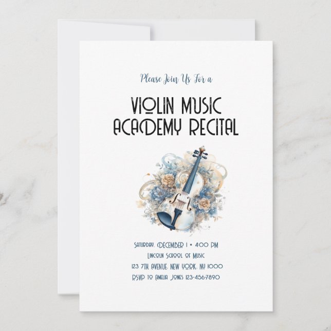 Convites Especial da Academia de Música Violina Considerand (Frente)