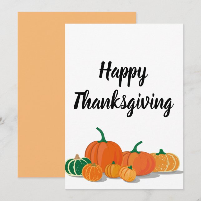 Convites Especiaria de abóbora laranja-branca (Frente/Verso)