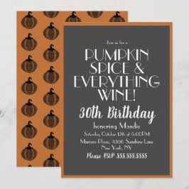 Convites Especiarias de abóbora de Halloween e Festa de ani