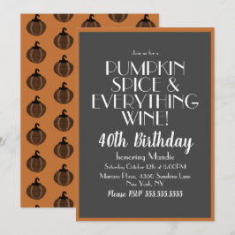 Convites Especiarias de abóbora de Halloween e Festa de ani