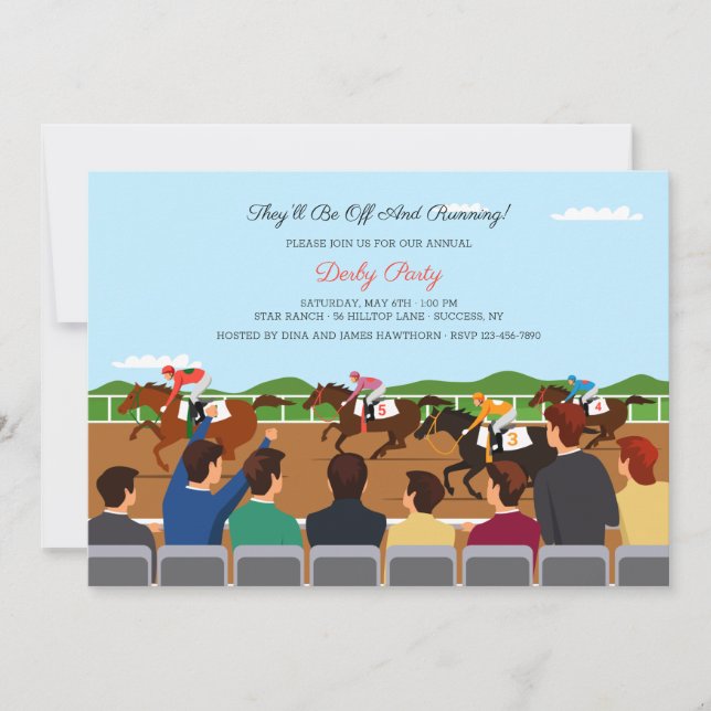 Convites Espectadores de Raça de Cavalo (Frente)