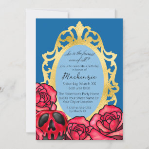 Convites Espelho branco de neve e maçã venenosa