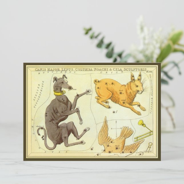 Convites Espelho da Urânia, Mapa Celestial da Astronomia Vi (Em pé/Frente)