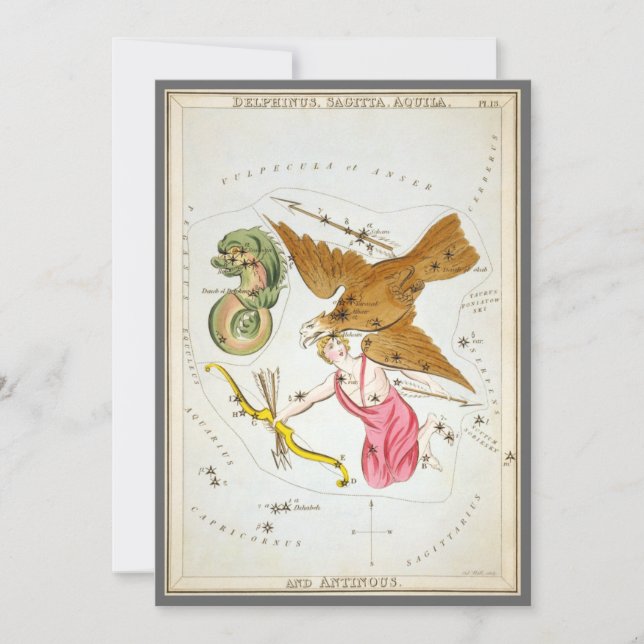 Convites Espelho de Urânia, Mapa Celeste de Astronomia Anti (Frente)