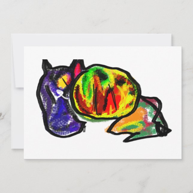 Convites Espera de outono de gato preto (Frente)