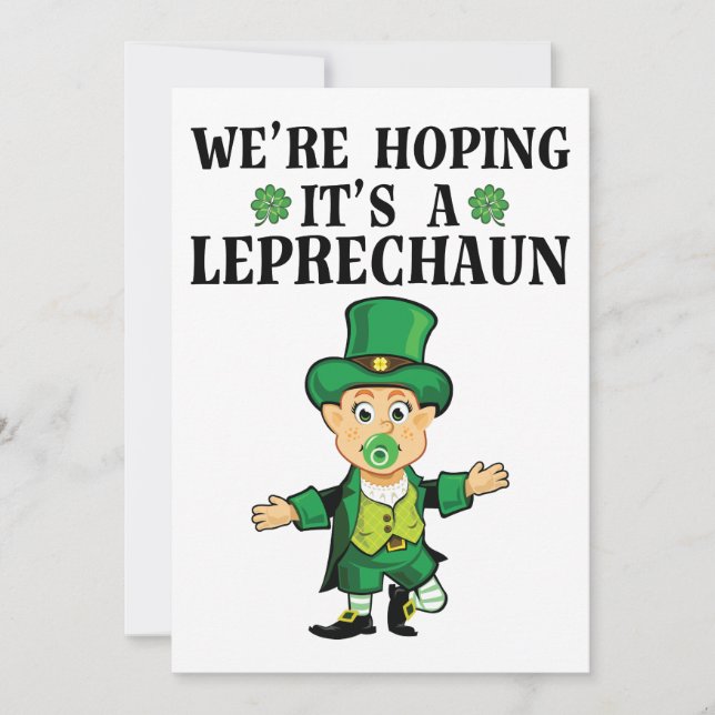 Convites Esperamos que seja um Dia de São Patrício Leprecha (Frente)