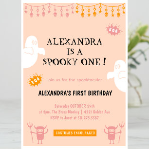 Convites Espetacular Spookie primeiro aniversário no Hallow