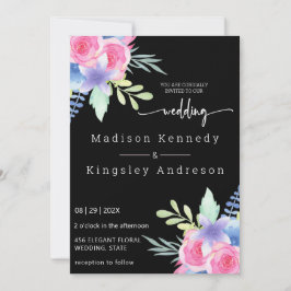 Convites Espetacularmente elegante, Floral Simples, Luxurio