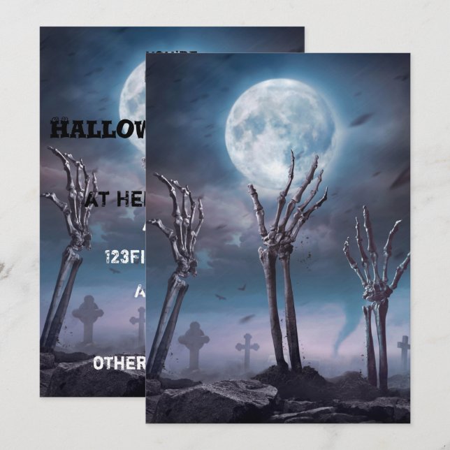 Convites Espetáculo Assustador Morto do Festa de Halloween (Frente/Verso)