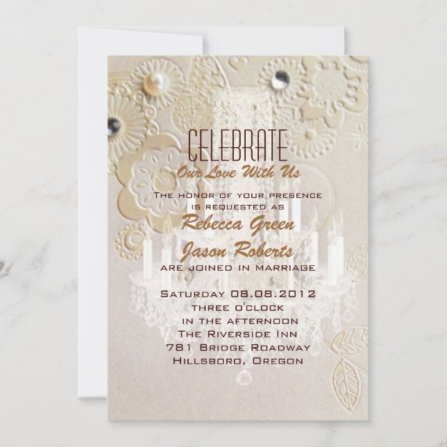 Convites Espirais elegantes formais, casamento vintage pari (Frente)