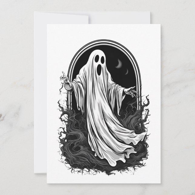 Convites Espírito 2 de Halloween, spook, presente, fofo, fe (Frente)