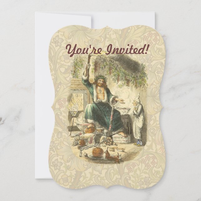 Convites Espírito do Natal Presente Scrooge (Frente)