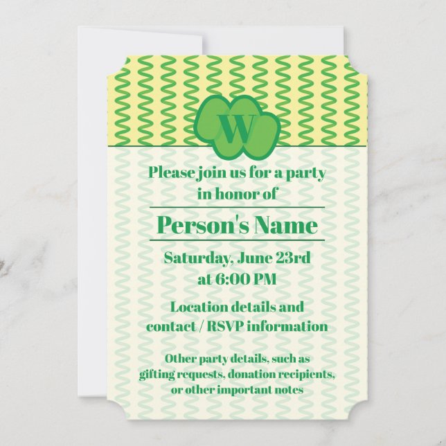 Convites Espirulina espantosa (Frente)