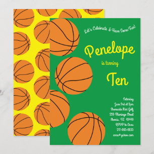 Convites Esporte de Aniversário de criança de Basquete