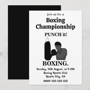 Convites Esporte de Boxe Esmurre Esportes de Boxe